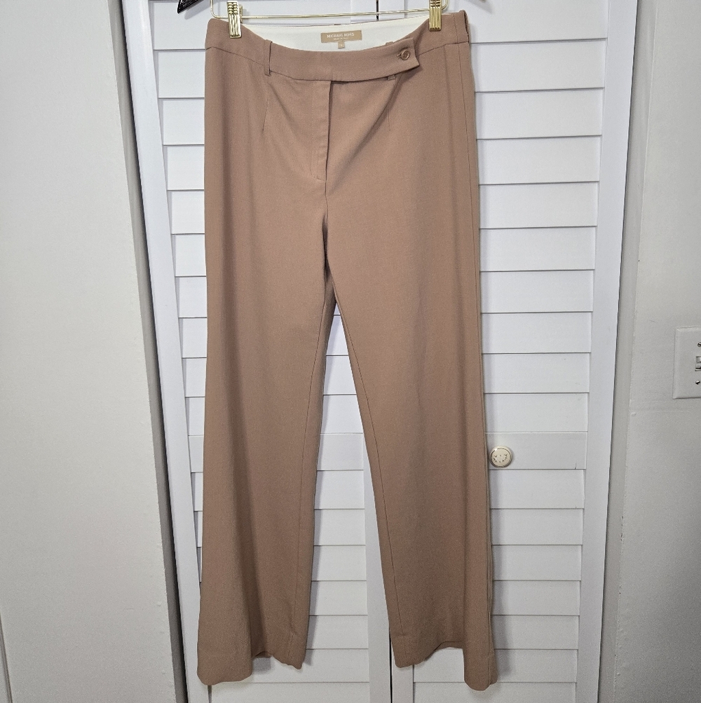 Michael Kors Made In Italy Tan Beige Wide Leg Women's Pants Size 14